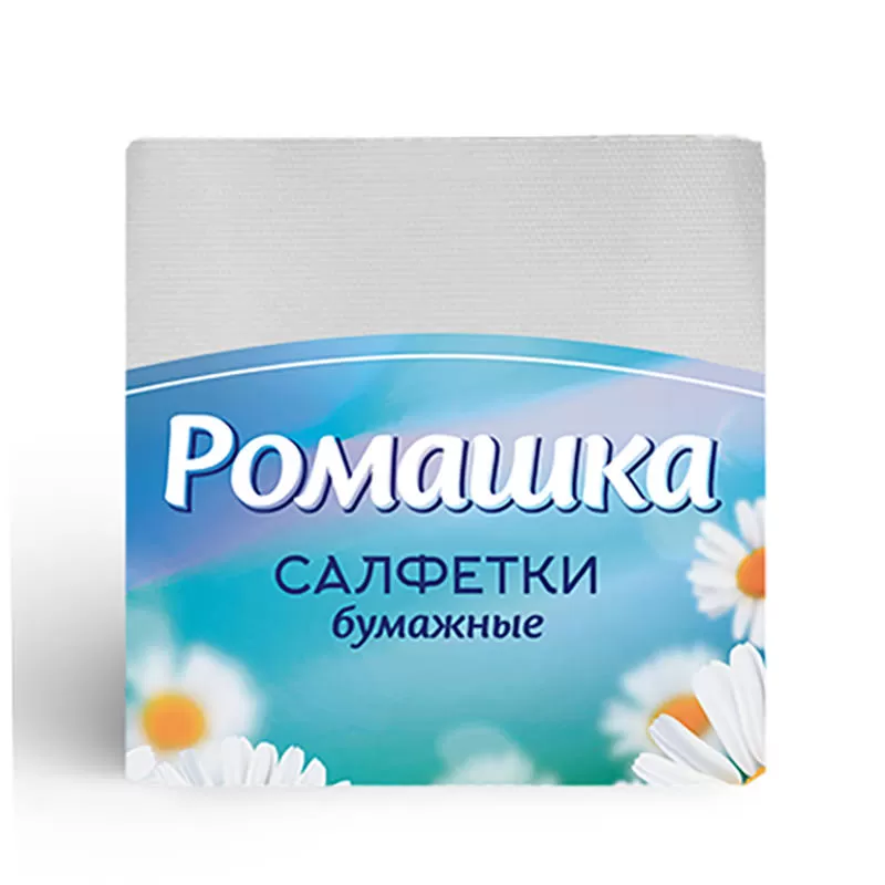 Салфетки 24*24 1 сл 100л/уп белые Ромашка (аналог Нега) /42
