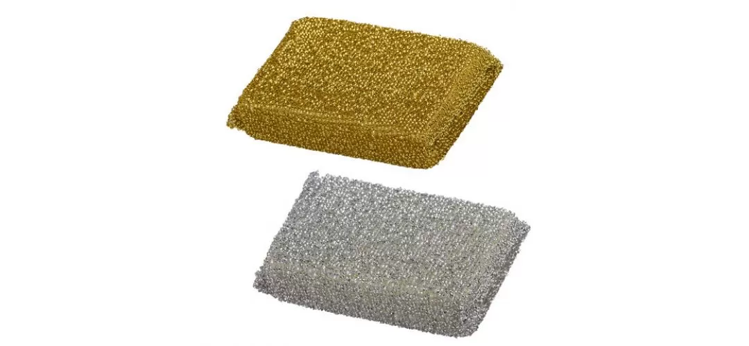Губки бытовые, комплект 2 шт., поролон в металлизированной оплетке,  28х115х78 мм,