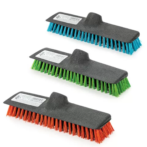 Щетка для уборки шробер (скраббер) ширина 24 см, щетина 2,5 см, пластик, еврорезьба, YORK «Twigi»/24