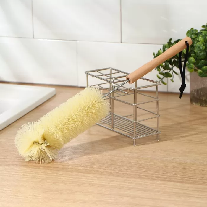 Ершик для посуды с деревянной ручкой , 37*7 см