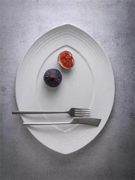 Блюдо овальное 36×28 см h 3,5 см, фарфор, Linea