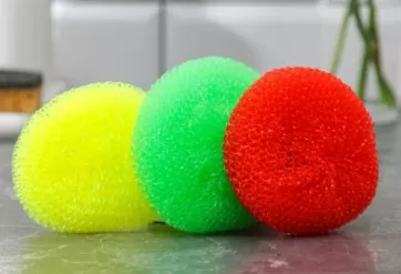 Губка для мытья посуды Бублик 3шт/уп ,пластик